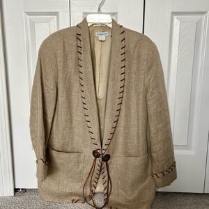100% linen women’s blazer with western detail size M like new